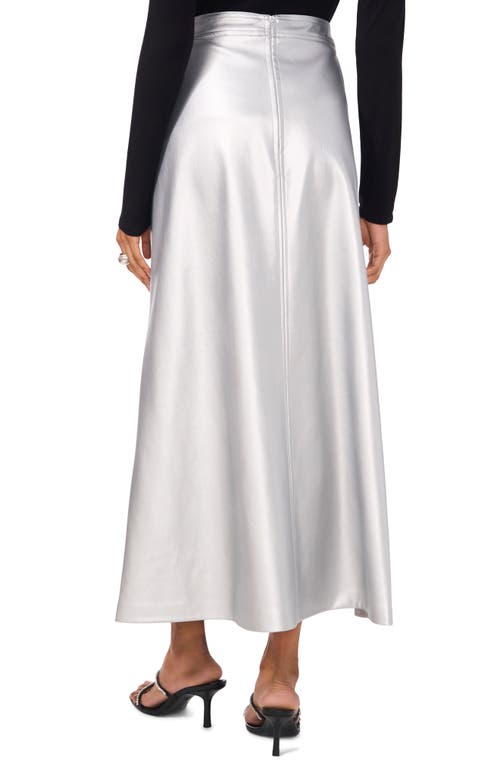 Vince Camuto Faux Leather A-line Skirt In Silver