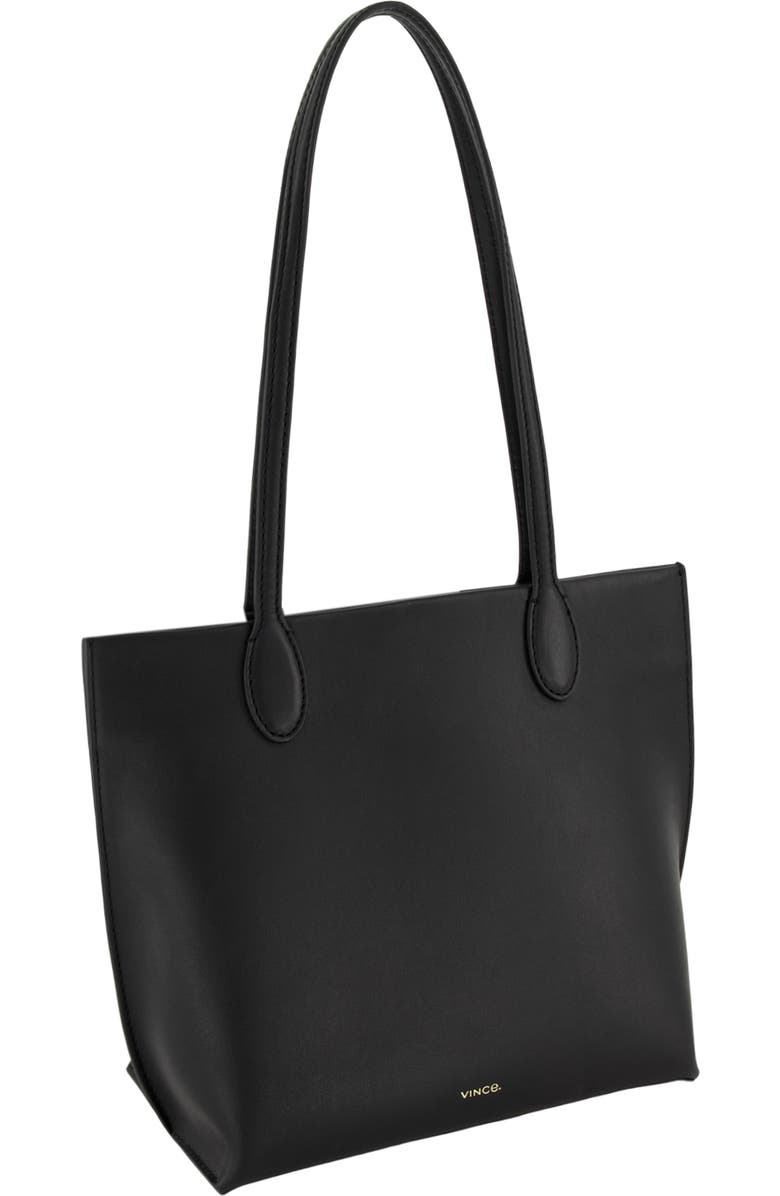 Vince Mini Athene Nappa Leather Tote, Alternate, color, Black