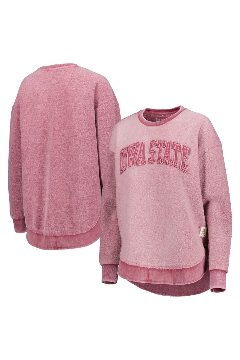 Women's Pressbox Cardinal Iowa State Cyclones Ponchoville Pullover Sweatshirt, Main, color, Cardinal