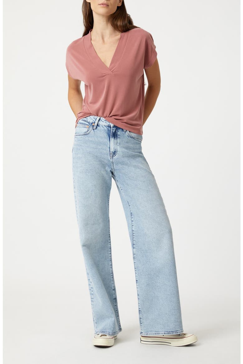 V-Neck Modal Blend Top, Alternate, color, CANYON ROSE