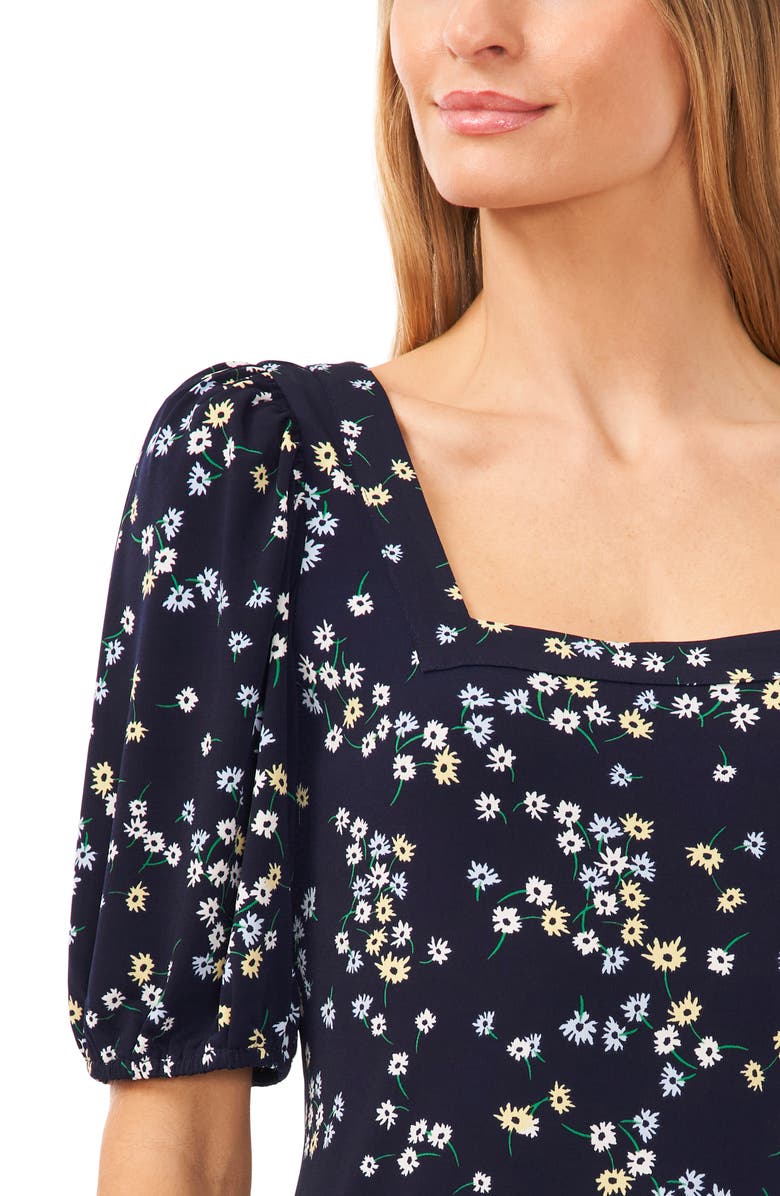 CeCe Floral Knit Top, Alternate, color, 