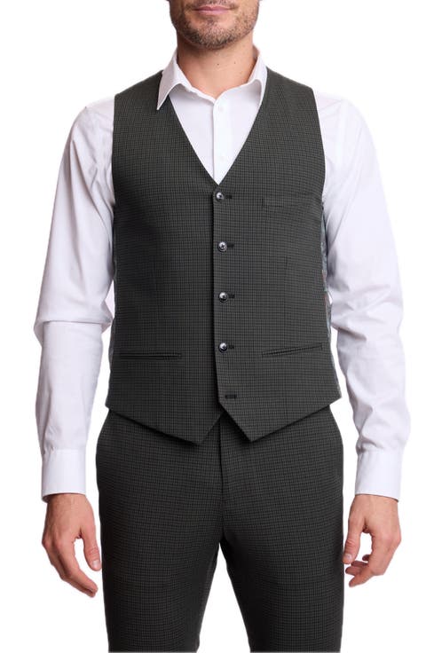 Eaton Gingham Five Button Vest