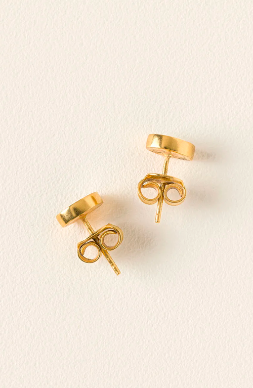 Uncommon Goods Sliced Raw Diamond Stud Earrings In Gold/off-white