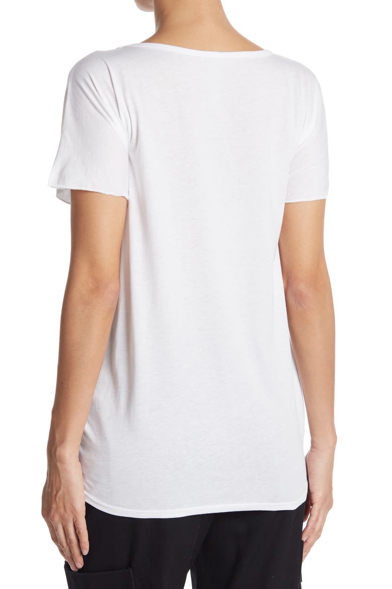 Burnout Cap Sleeve Dolman T-Shirt, Alternate, color, IVORY PRINT 1