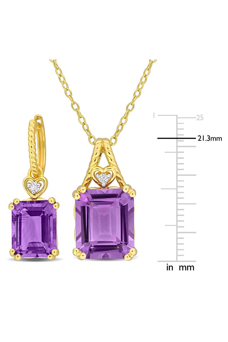 Amethyst & White Topaz Earrings & Necklace Set, Alternate, color, PURPLE