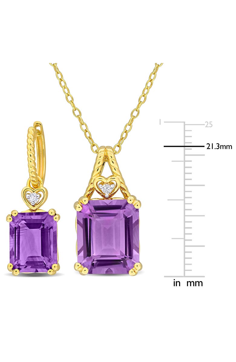 DELMAR Amethyst & White Topaz Earrings & Necklace Set, Alternate, color, 