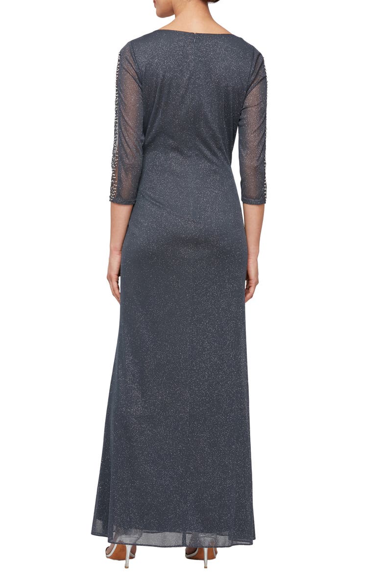 SL FASHIONS Sparkle Embellished Sleeve Gown, Alternate, color,