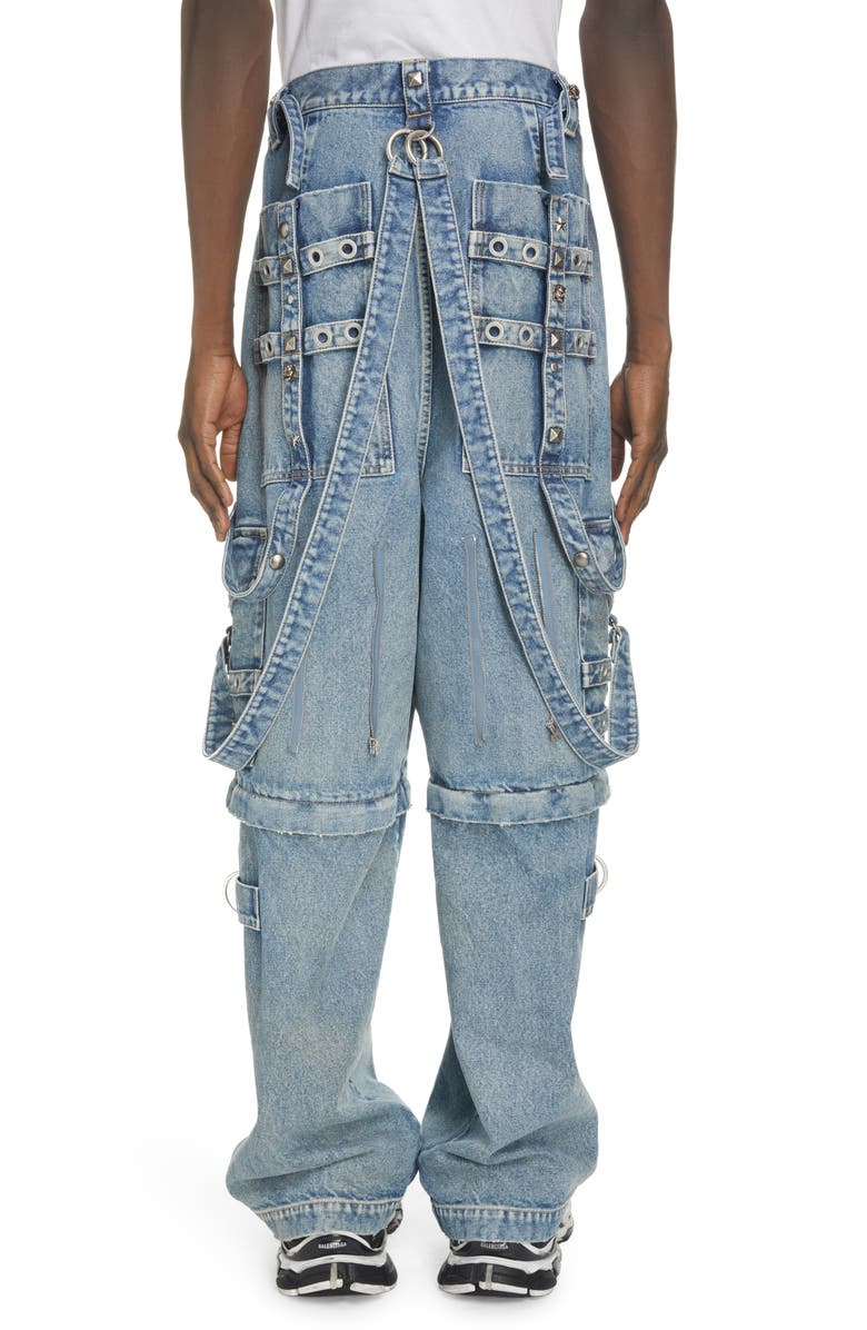 Balenciaga Zip-Off Convertible Raver Pants, Alternate, color,