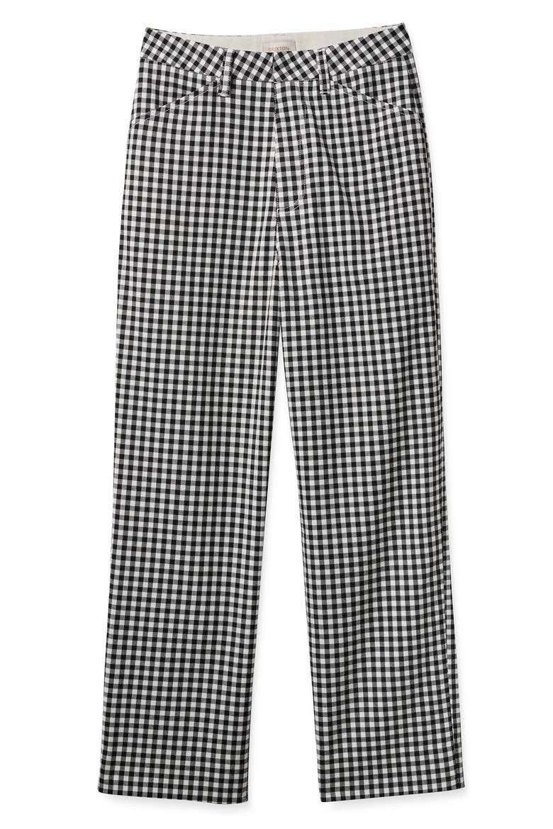 Thurston Gingham Straight Leg Pants, Main, color, BLACK/ OFF WHITE