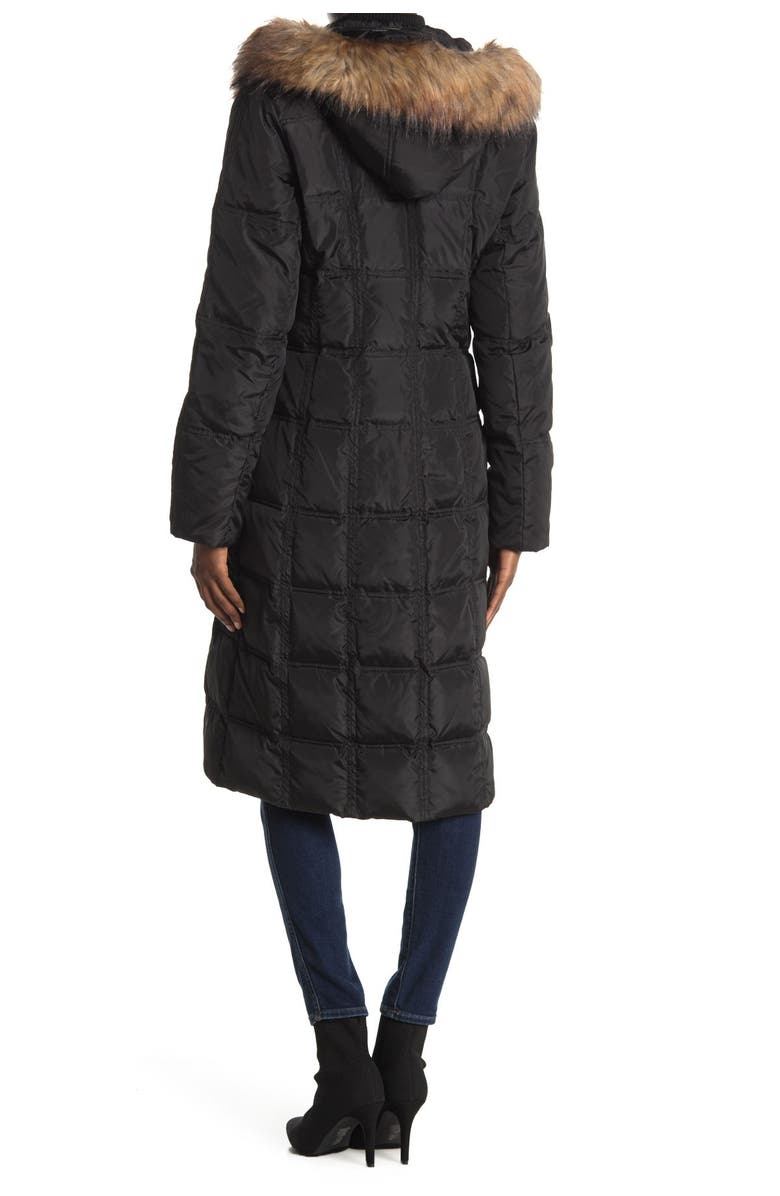 Nine West Faux Fur Trim Hood Puffer Coat, Alternate, color,