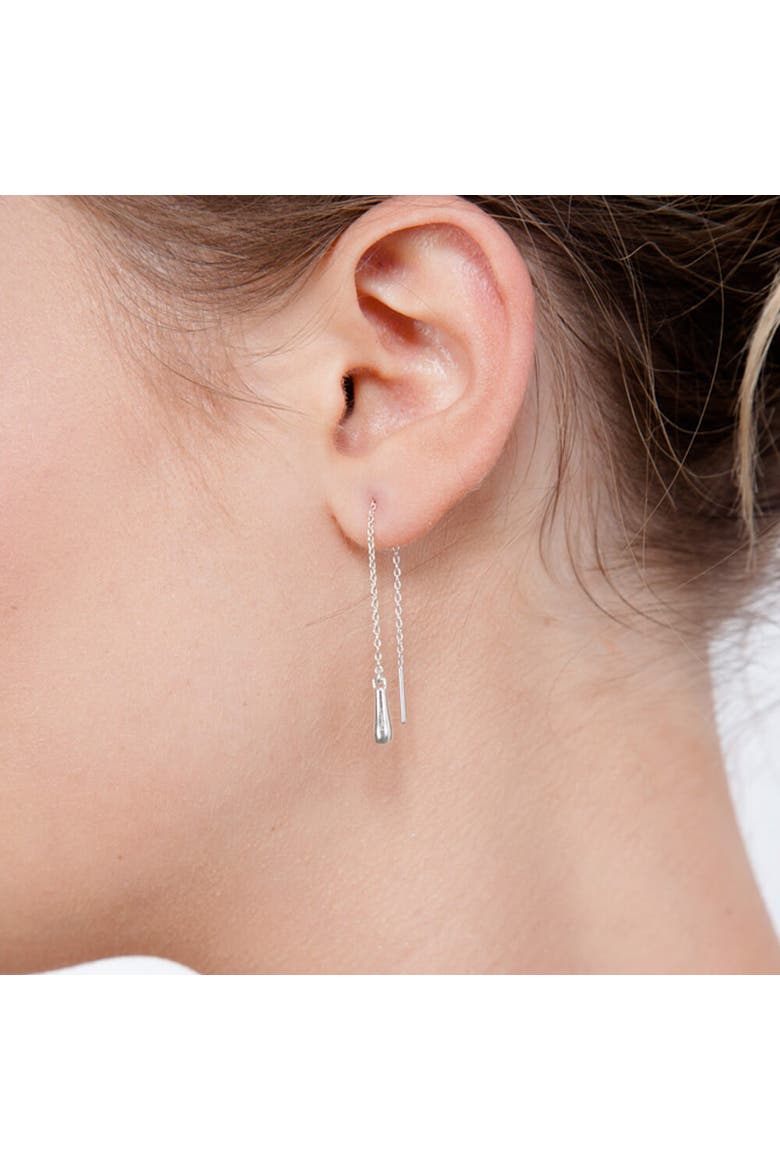Short Feeder Drop Earrings, Alternate, color, Sterling Silver