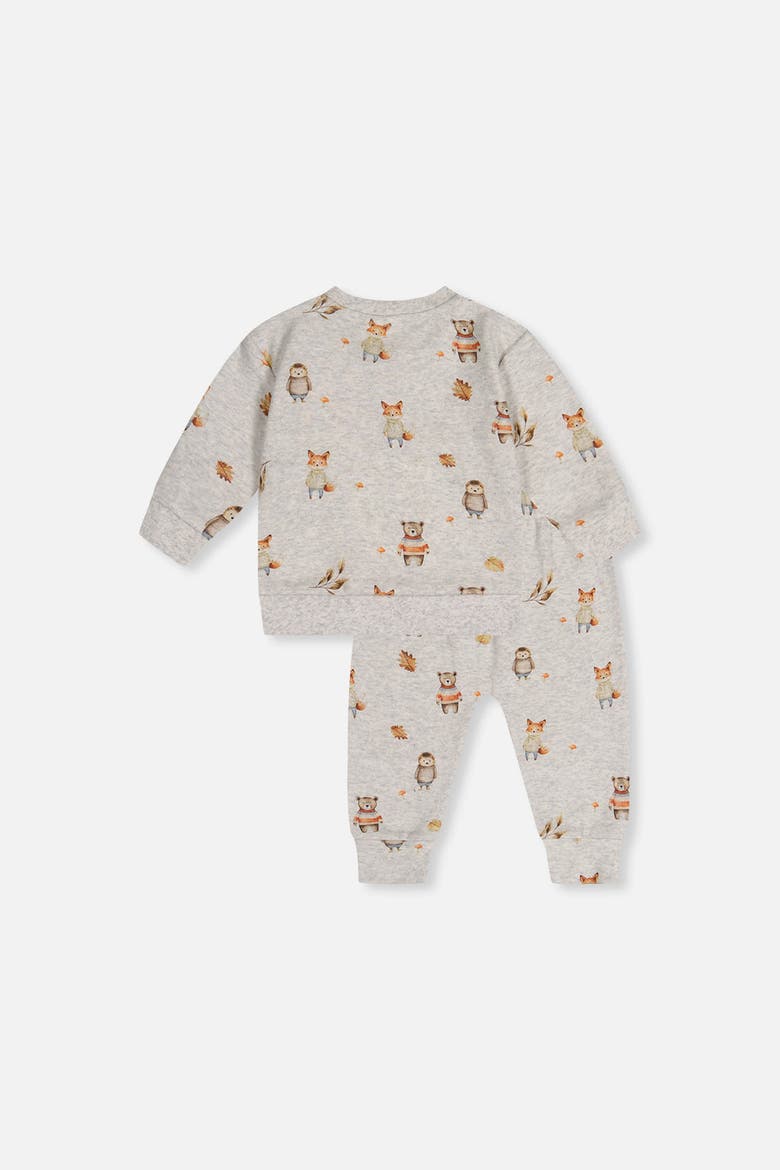 Organic Cotton Animal Pants and Long Sleeve Top Set, Alternate, color, Beige Animal Print