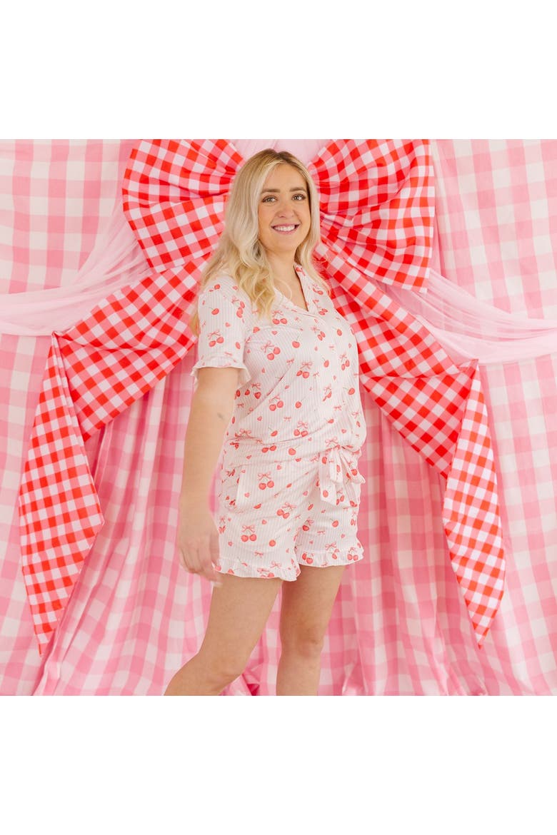 Cherry Bows Women's Lounge Set, Alternate, color, Soft Pink