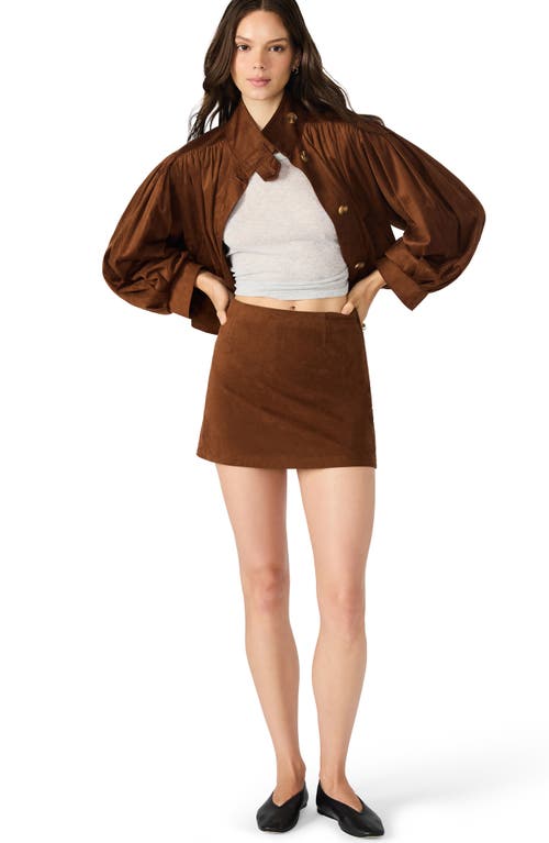Steve Madden Cindi Faux Suede Miniskirt In Brown