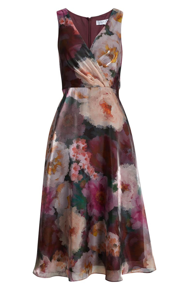 Julia Jordan Floral Print Sleeveless Cocktail Dress, Alternate, color, Pink Wine Multi