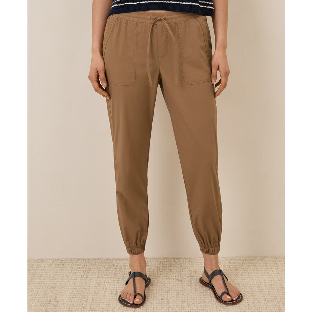 Pact Organic Cotton Monterey Poplin Jogger In Brown