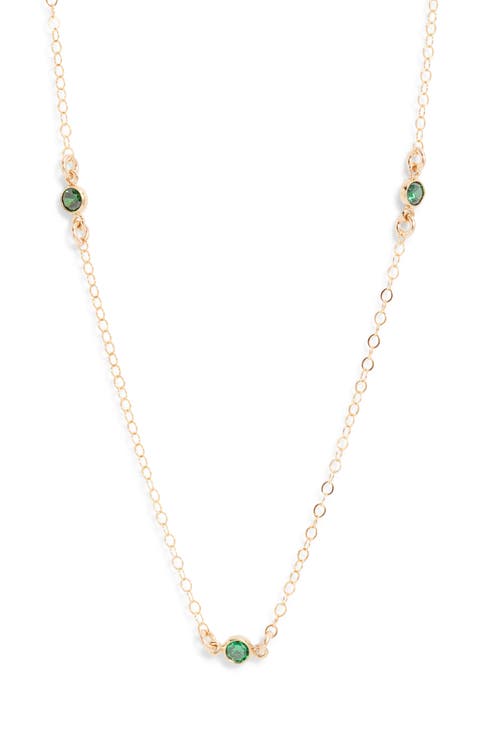 Birthstone Station Necklace
