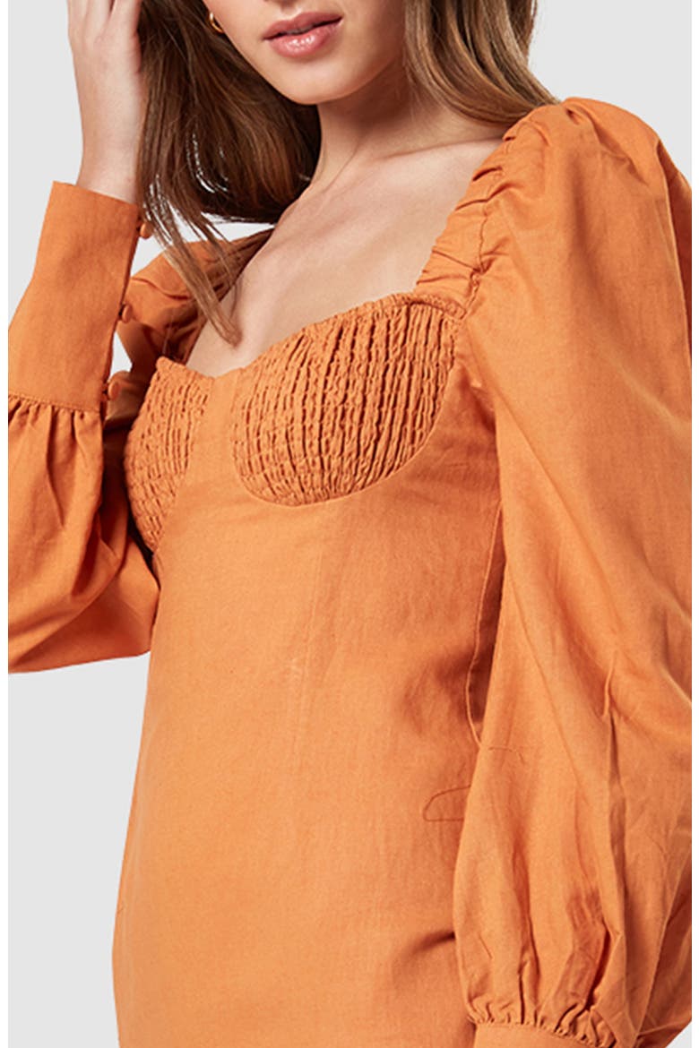 Sienna Long Sleeve Midi Dress, Alternate, color, MOCHA