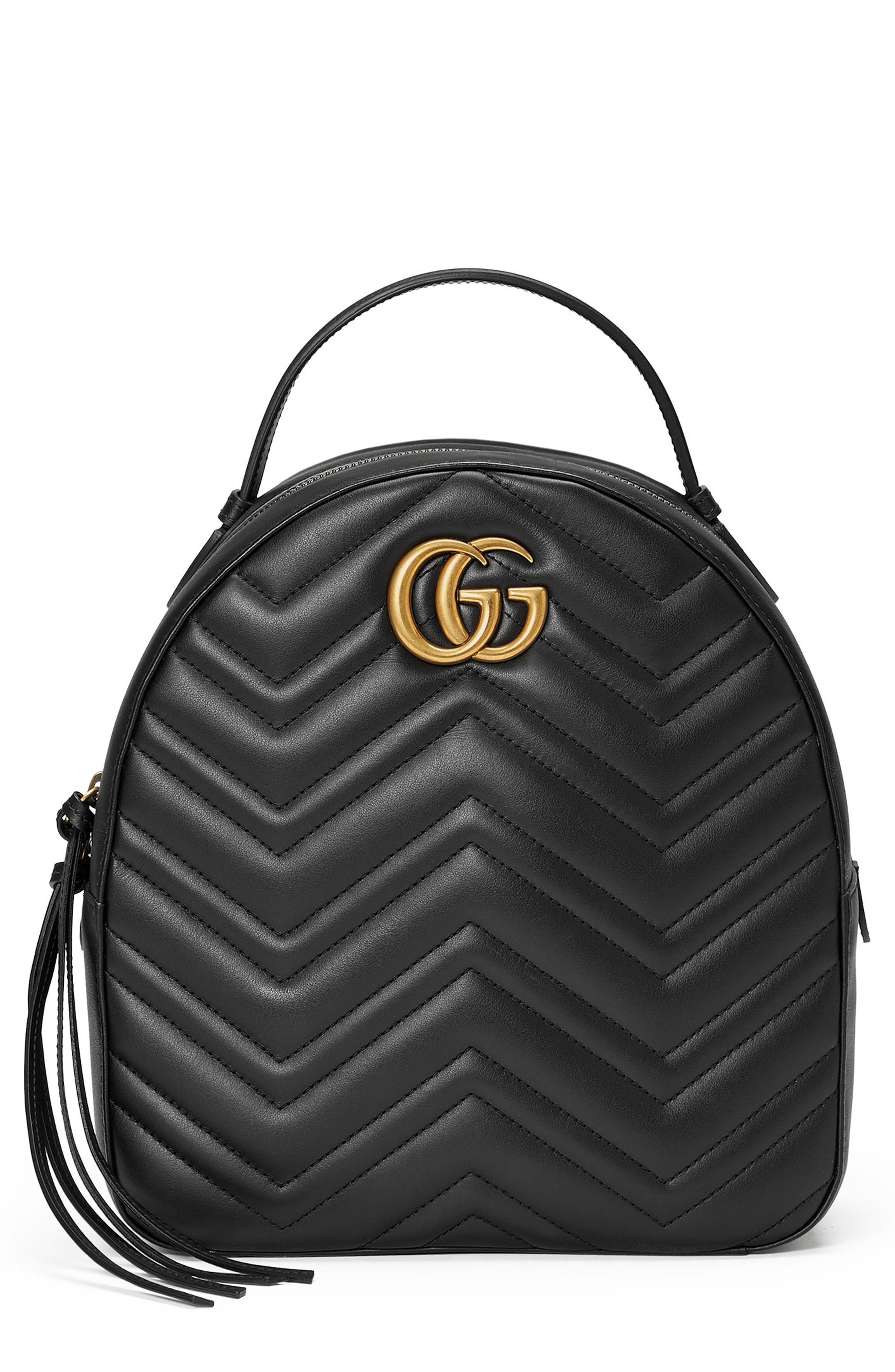 Gucci GG Marmont Matelassé Quilted Leather Backpack, Main, color, 