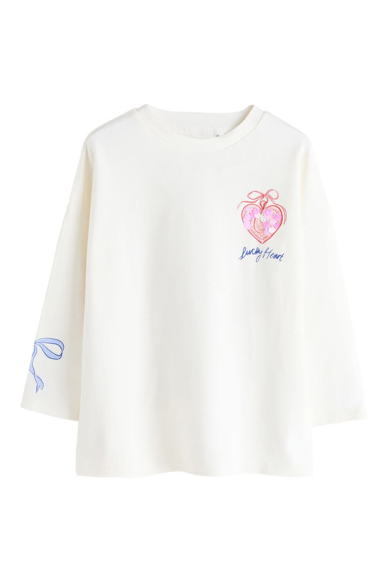 Kids' Floral Sequin Long Sleeve T-Shirt, Main, color, WHITE