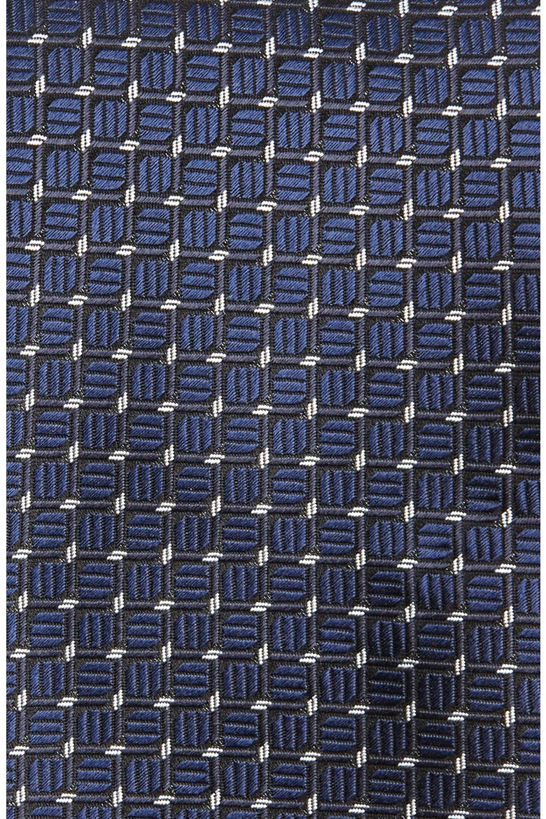 Cinque Pieghe Geometric Silk Tie, Alternate, color, NAVY