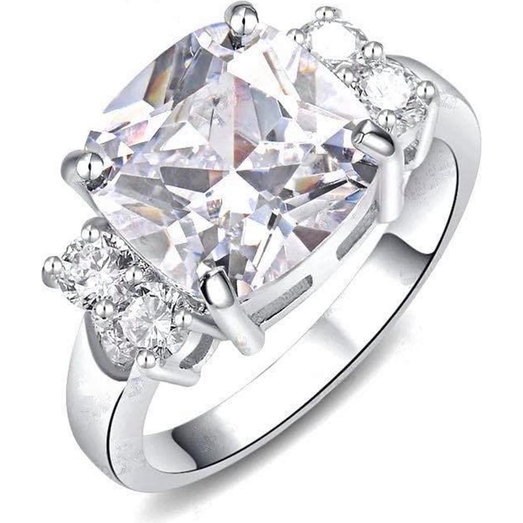 Hollywood Sensation Bella Cubic Zirconia Cushion Cut Ring In Silver