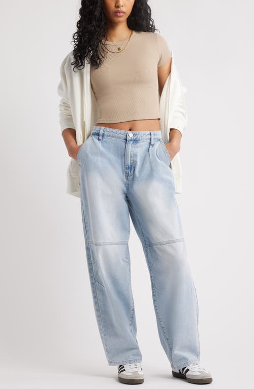 Bp. Compact Rib Crop Baby Tee In Brown
