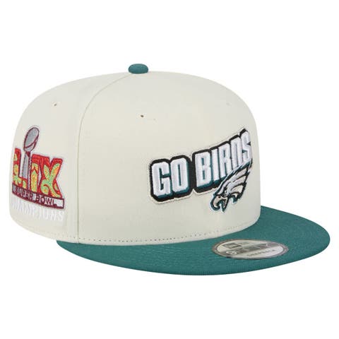 Men's New Era Cream/Midnight Green Philadelphia Eagles Super Bowl LIX Champions Side Patch Two Tone 9FIFTY Snapback Hat
