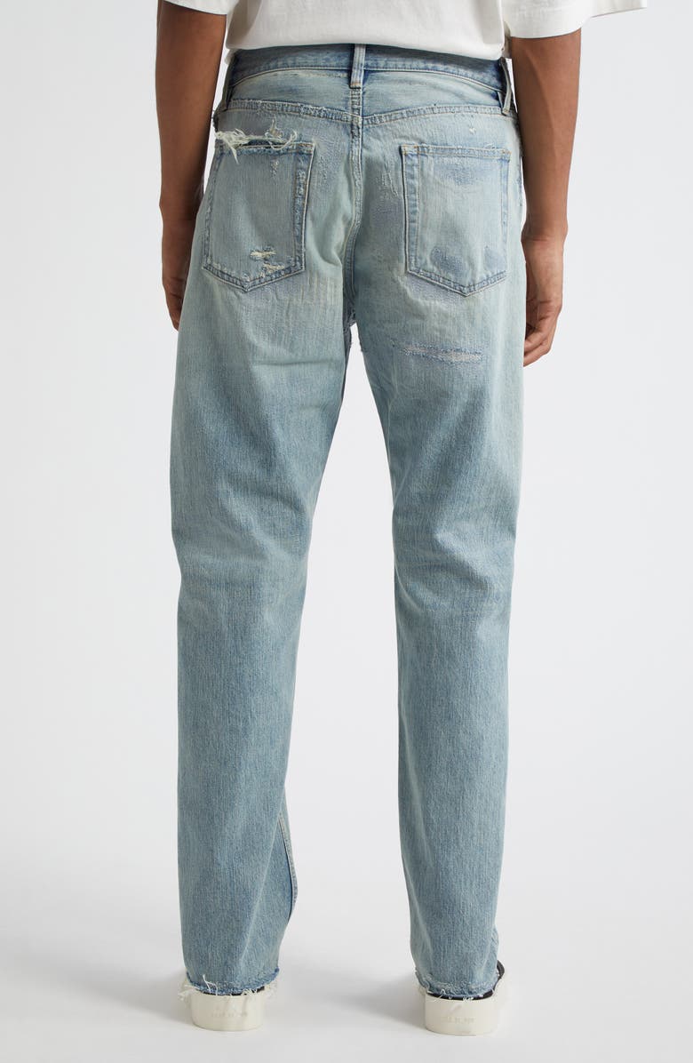Fear of God Rip & Repair Straight Leg Jeans, Alternate, color, Repaired Indigo 2