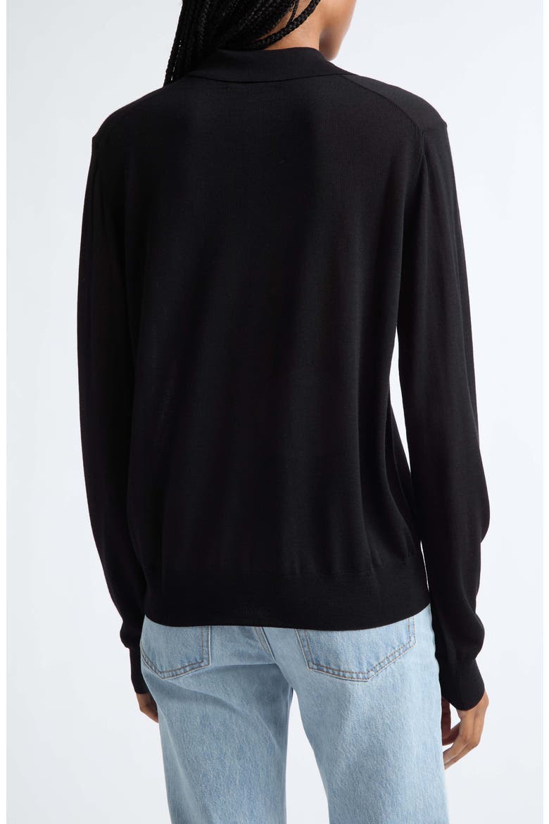 Wool & Cashmere Polo Sweater, Alternate, color, BLACK