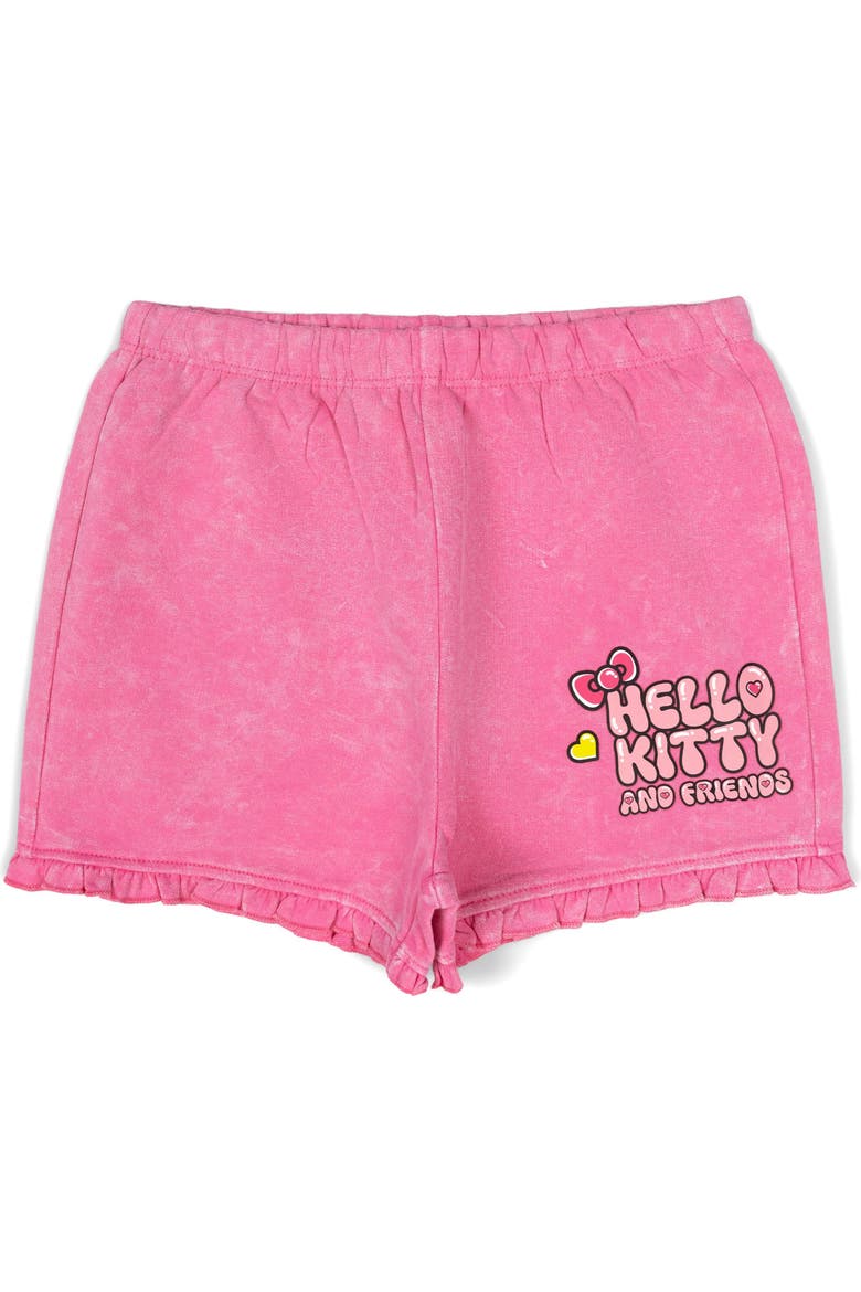 French Terry T-Shirt and Shorts Set, Alternate, color, Pink Optic Wash