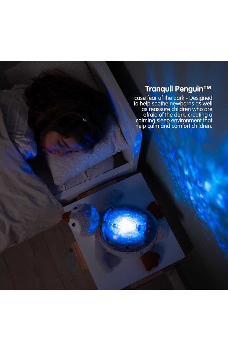 Cloud B Tranquil Penguin - Nightlight Projector toy & Soothing Sound Machine for Better Sleep, Alternate, color, Grey