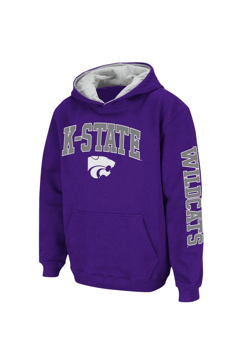 Youth Colosseum Purple Kansas State Wildcats 2-Hit Team Pullover Hoodie, Alternate, color, Purple