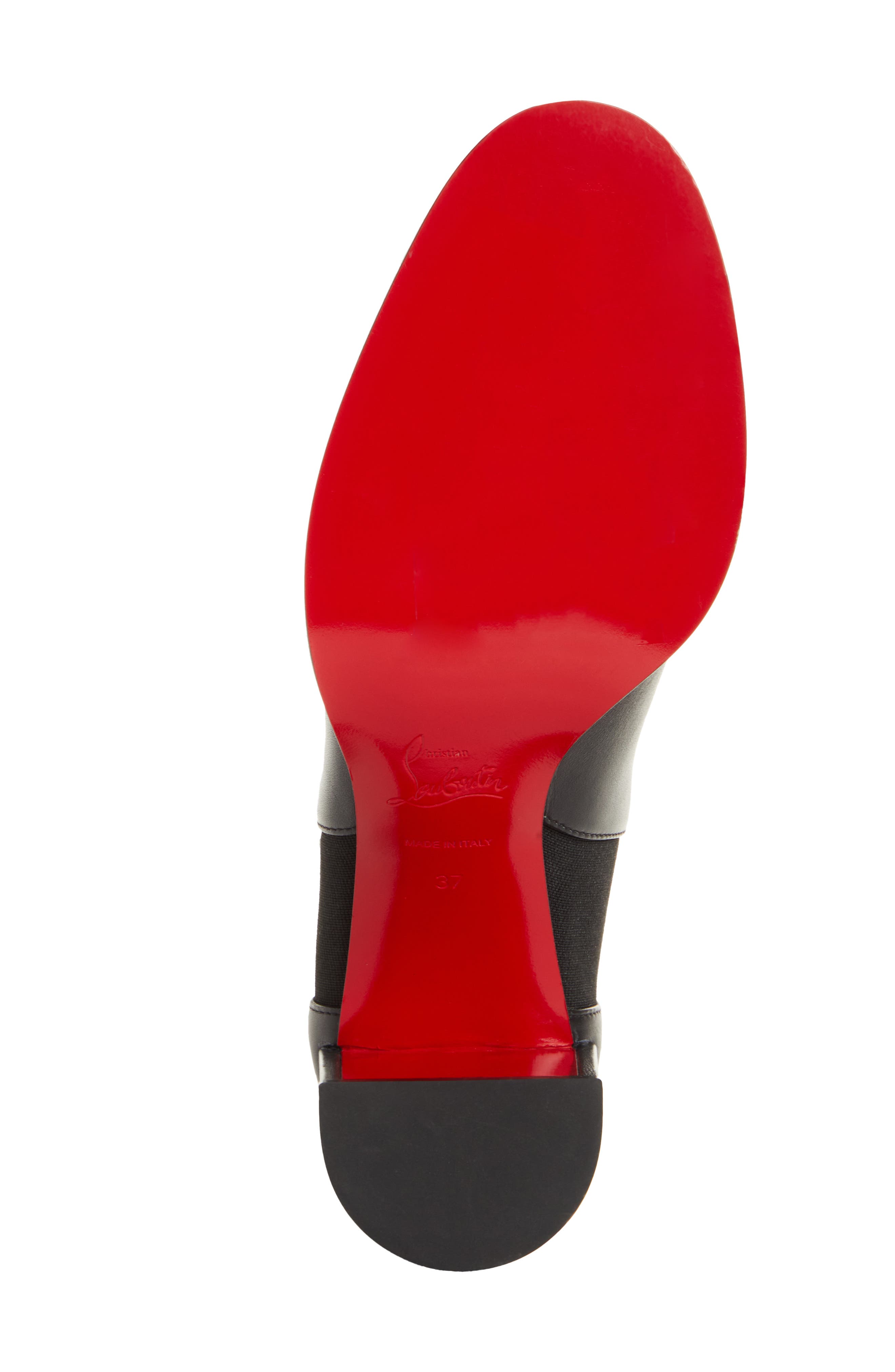 Christian Louboutin CL Monogram Chelsea Bootie, Alternate, color, Black