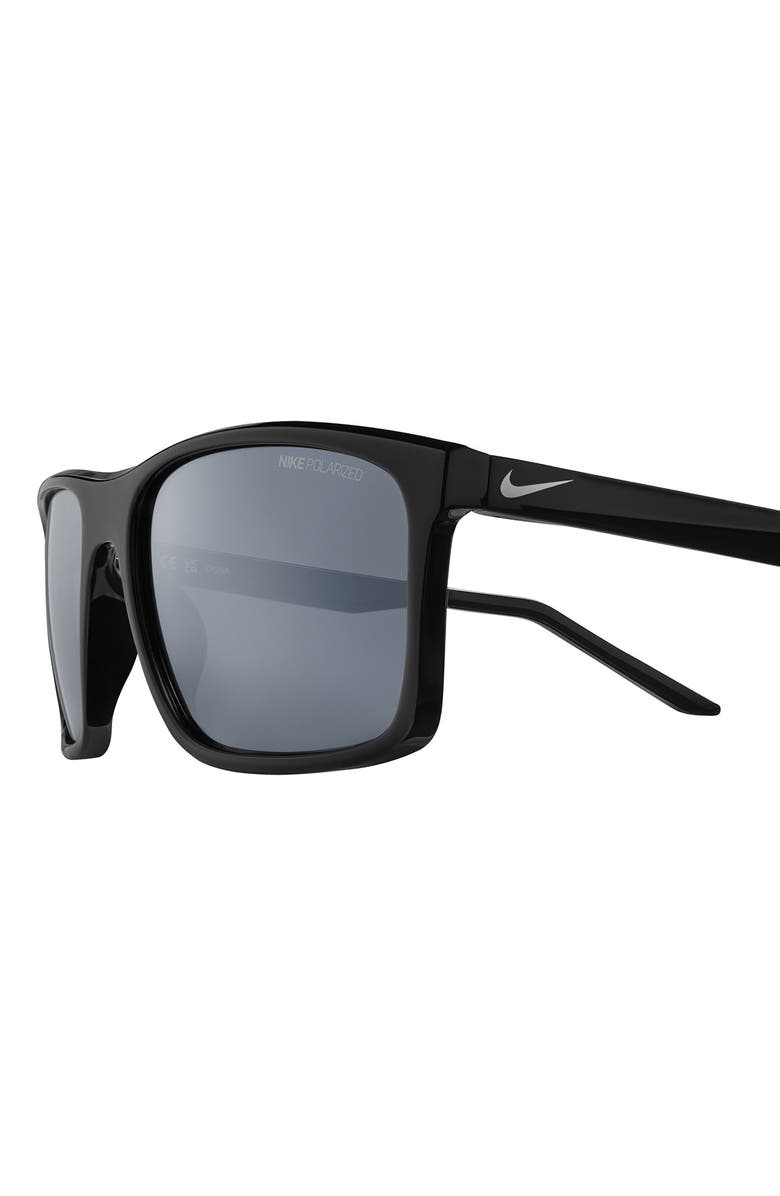 Nike Fire L 58mm Polarized Rectangular Sunglasses, Alternate, color,
