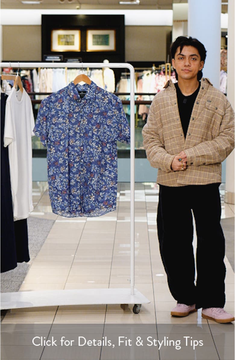 Dalefield Floral Short Sleeve Cotton Button-Up Shirt, sales video thumbnail