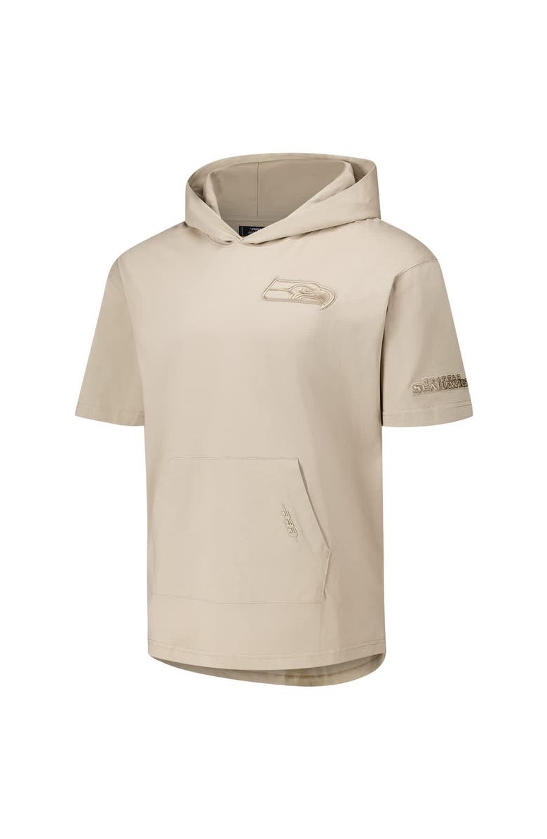PRO STANDARD Men's Pro Standard Tan Seattle Seahawks Neutrals Capsule Short Sleeve Pullover Hoodie, Alternate, color, Tan