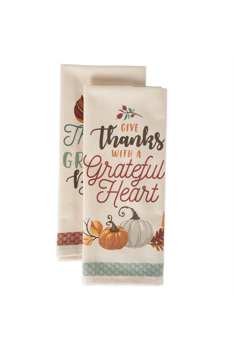 Asst Grateful Fall Printed Dishtowel Set/2, Alternate, color, Grateful Fall