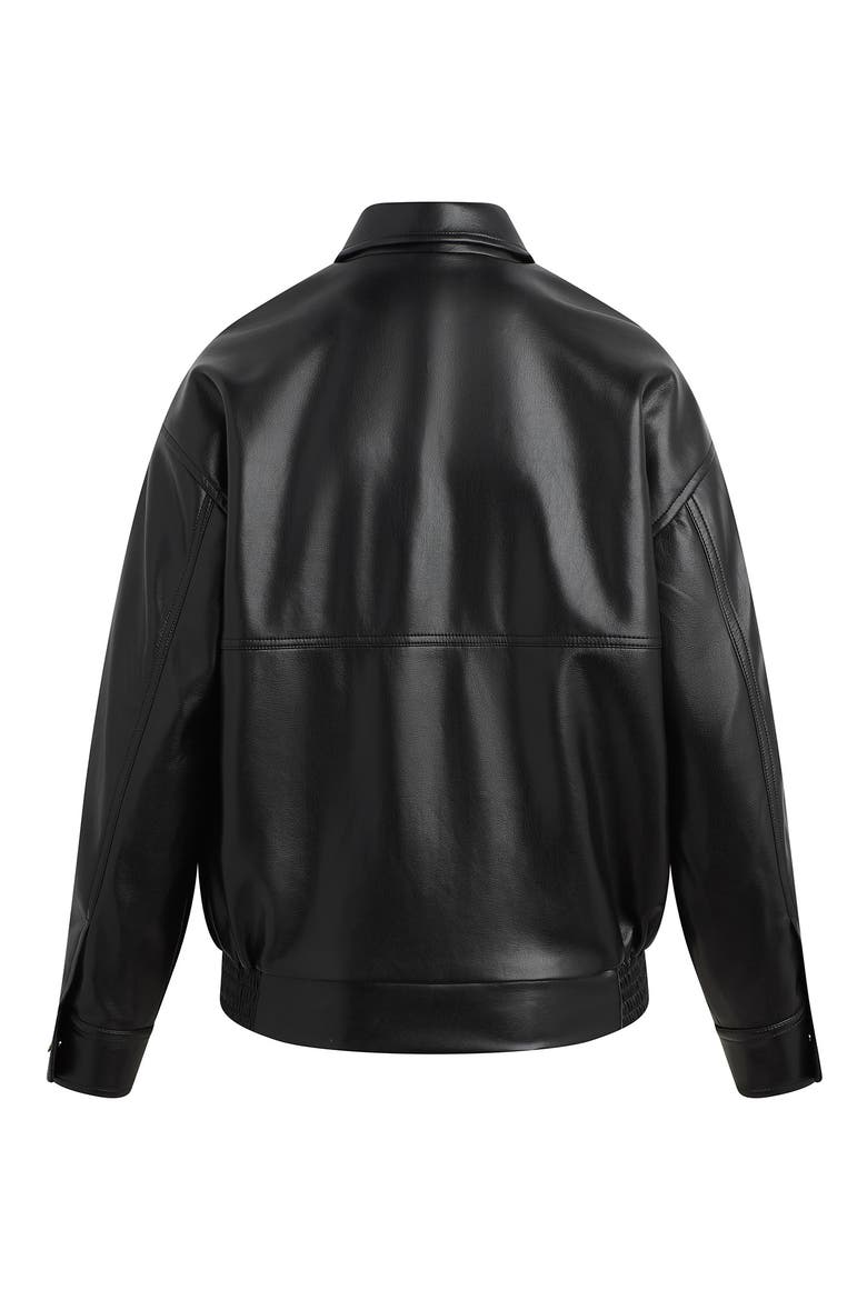 The Beacon Faux Leather Jacket, Alternate, color, RAVEN