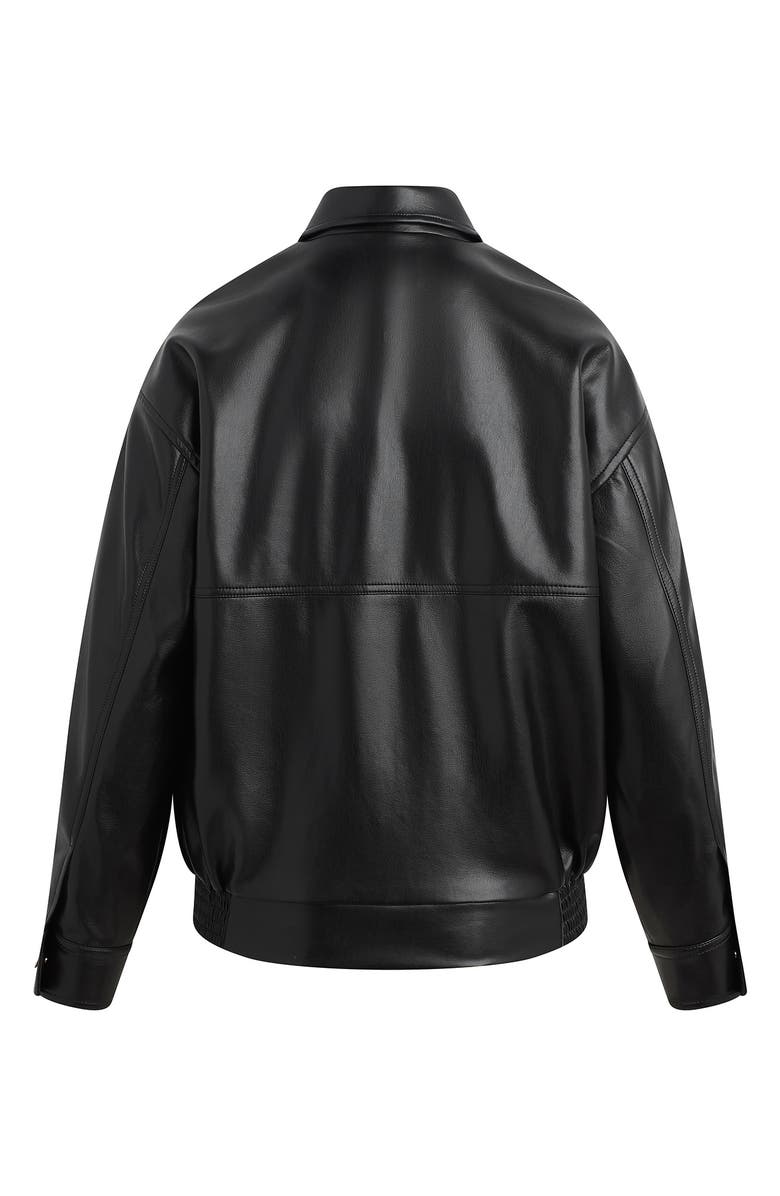 Favorite Daughter The Beacon Faux Leather Jacket, Alternate, color, Raven