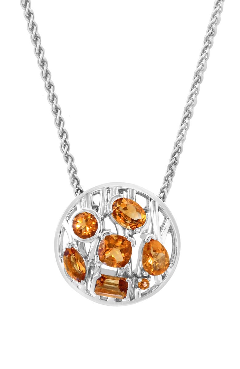 EFFY Sterling Silver Citrine Pendant Necklace, Main, color,