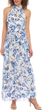 London Times Clip Dot Maxi Dress