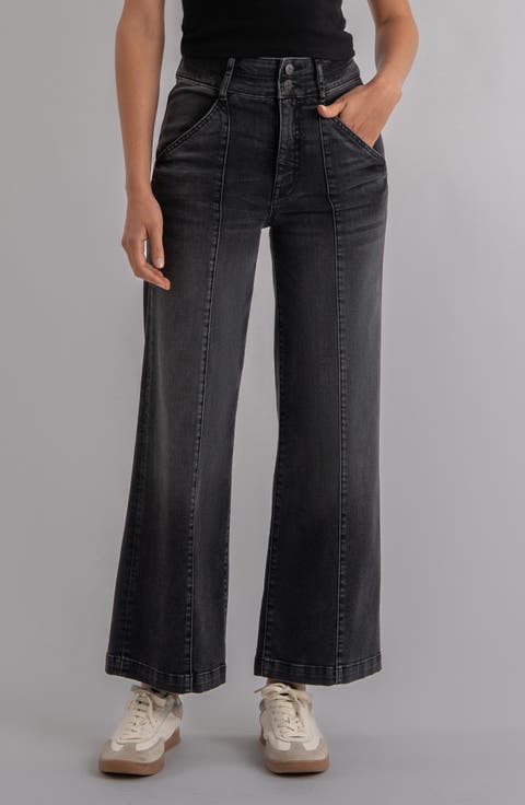 Meg Fab Ab High Waist Ankle Wide Leg Jeans (Enjoy)