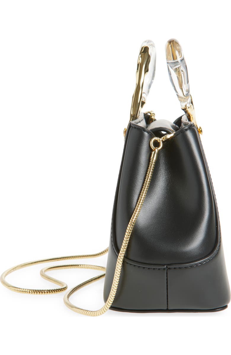 Alexis Bittar The Scissor Leather Clutch, Alternate, color, Black
