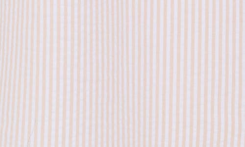 Joe's Stripe Cotton Seersucker Short Sleeve Button-up Shirt In Khaki/white