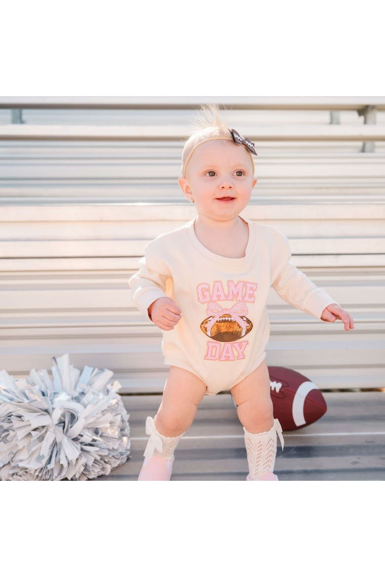 Game Day Glitter Bow Baby Headband, Alternate, color, Brown