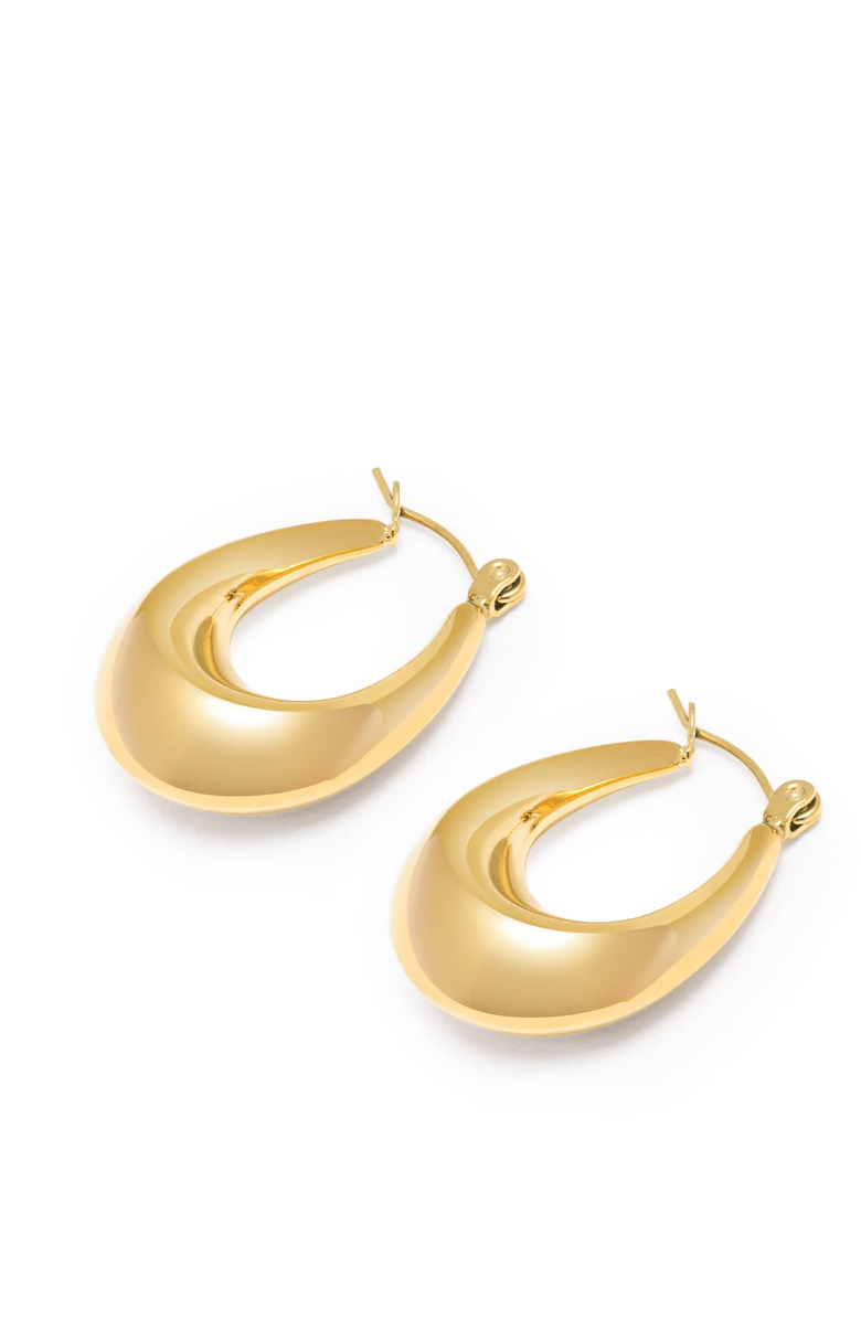 Nialaya Clasp Hoop Earrings, Main, color, Gold