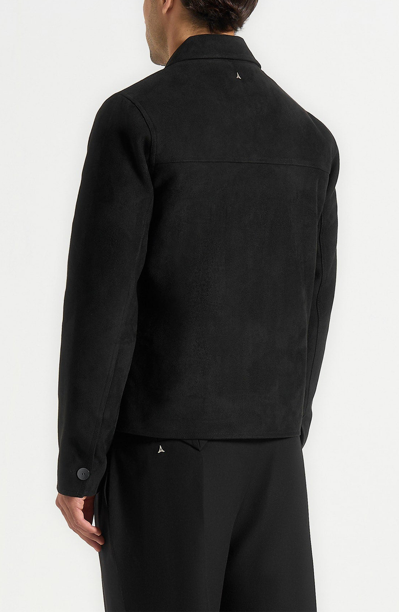 Manière De Voir Michel Suede Jacket With Revere Collar, Alternate, color, Black