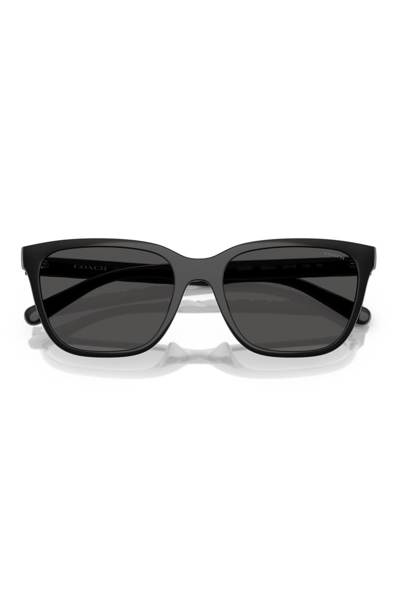 56mm Square Sunglasses, Alternate, color, BLACK / GREY SOLID