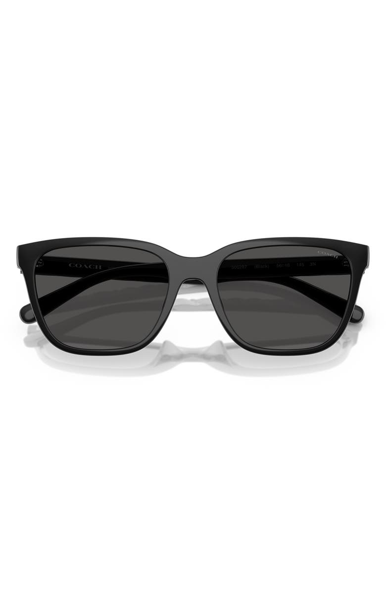 COACH 56mm Square Sunglasses, Alternate, color, Black / Grey Solid